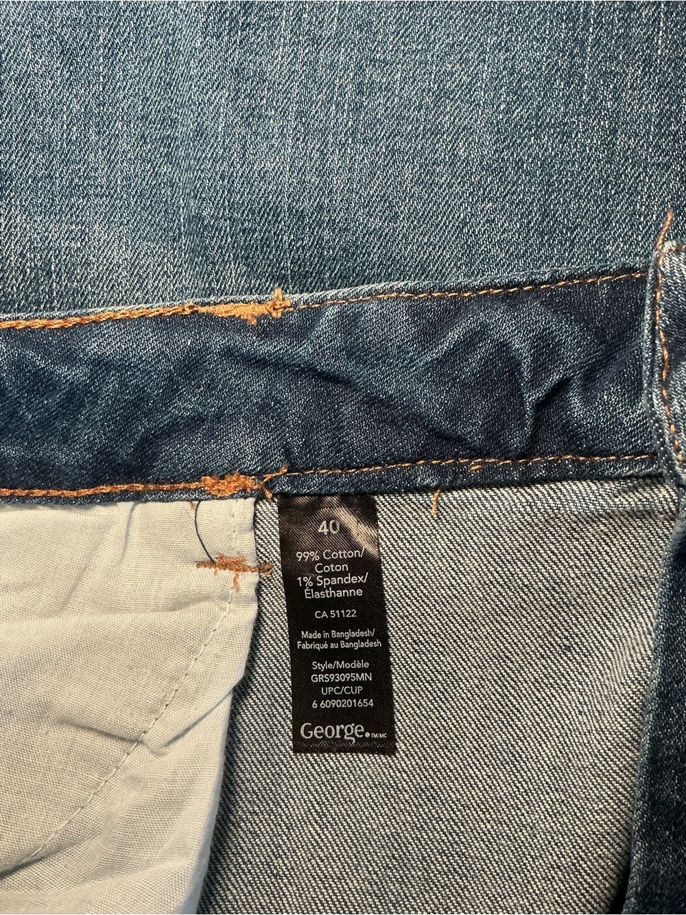 NWOT George Men’s Blue Slim-fit Denim 5-Pocket Jean Shorts - Picture 5 of 6